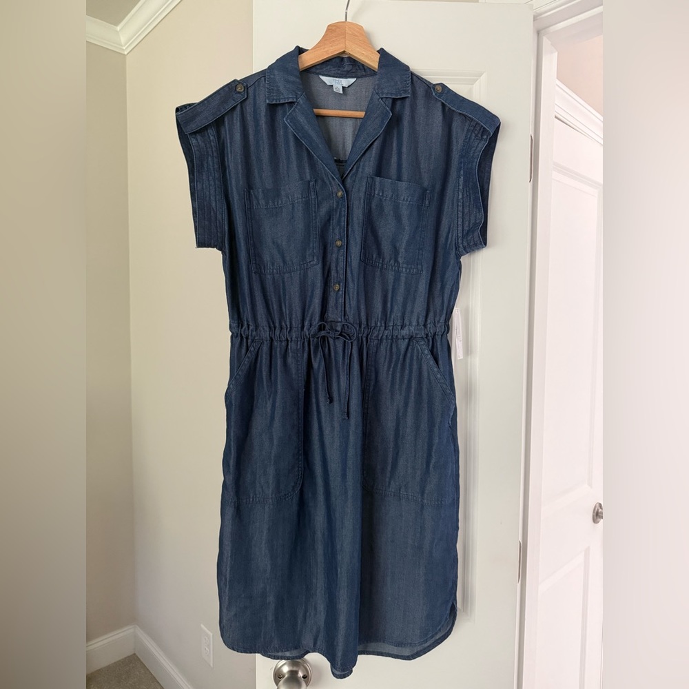 Time and Tru Dark Blue Midi Dress